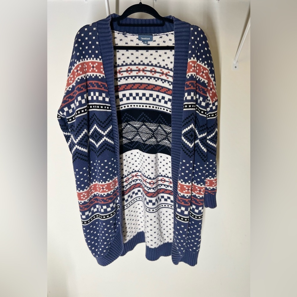 Modcloth Fair Isle Long Cardigan